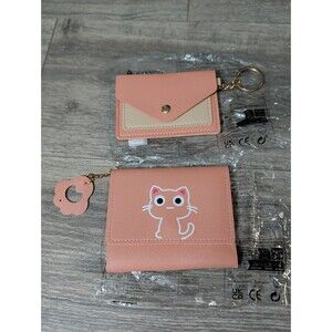 Cute Kawaii Pink Keychain Wallet Bundle